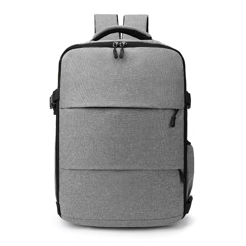 跨境休闲大容量旅行双肩包百搭纯色背包出差电脑包学生书包商务包