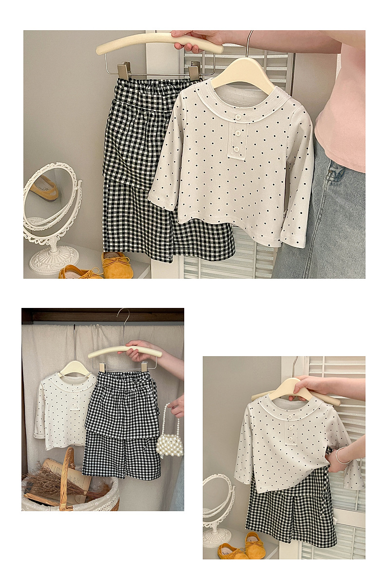 韩系女童长袖t恤春秋款宝宝休闲圆领波点打底衫内搭洋气儿童上衣详情6