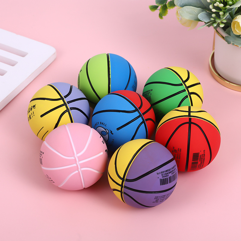 批发儿童弹力球回弹小皮球玩具幼兒園室外迷你塑胶拍拍球橡胶篮球详情图2