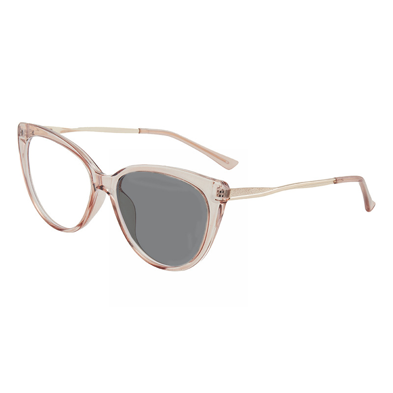 New fashionable anti-blue light glasses, cross-border European and American cat-eye frames, ins retro photosensitive color-changing glasses Specification image