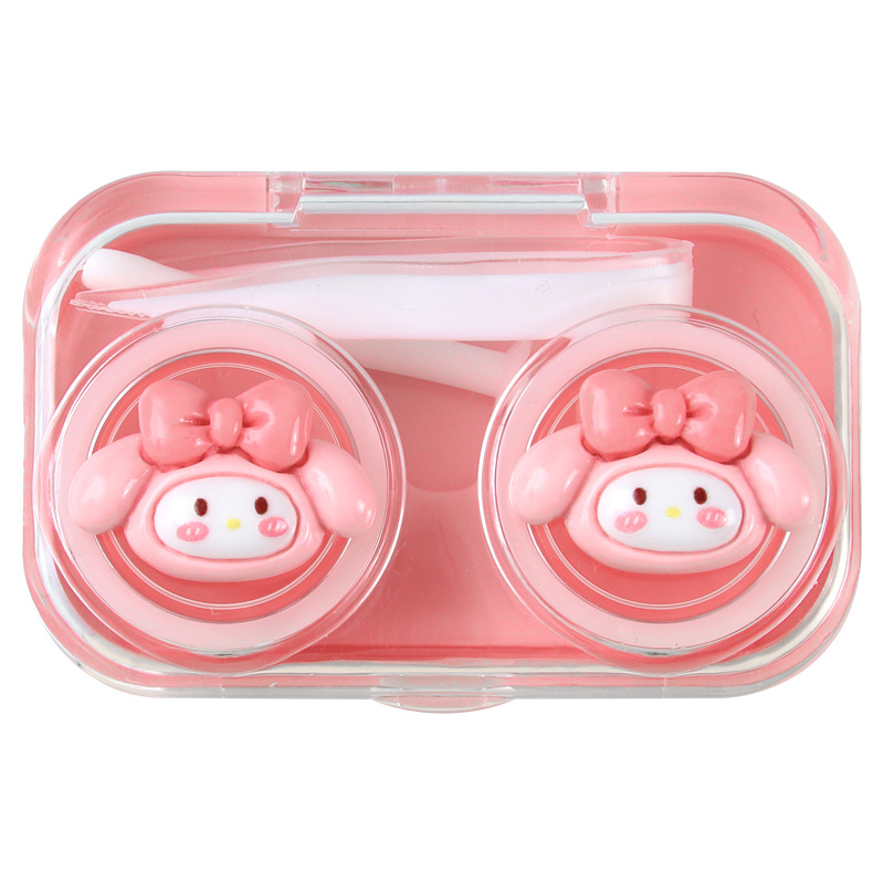 Creative transparent contact lens case, cute and portable cartoon color contact box, three-dimensional decorative contact lens companion box Item Picture