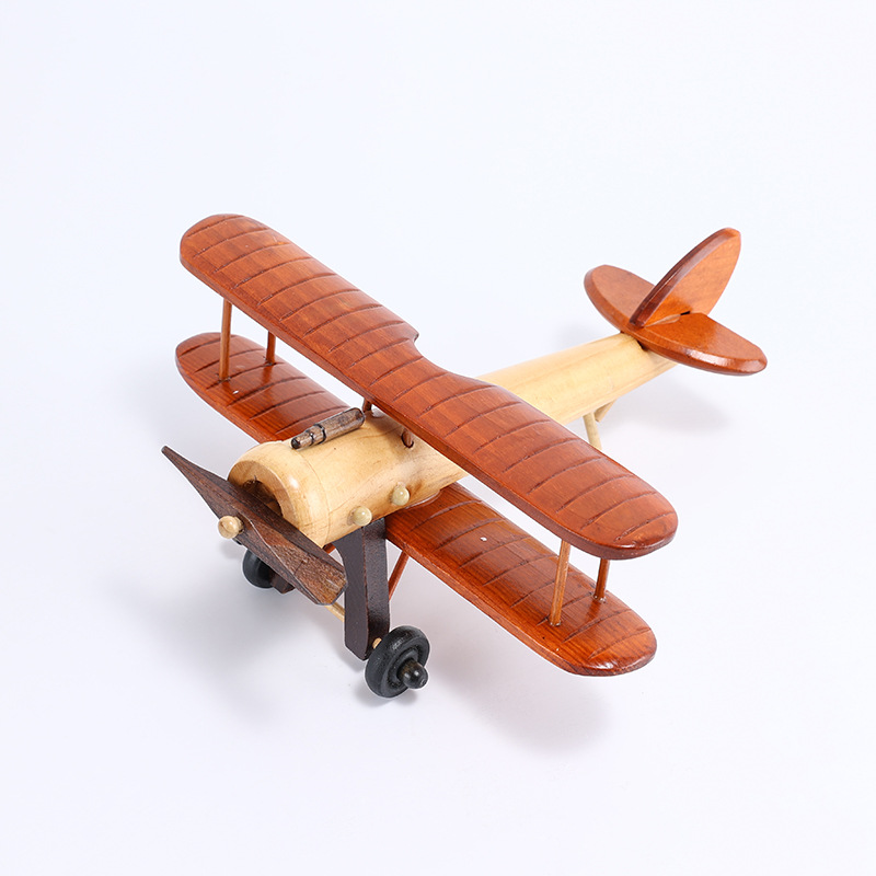 Innovative Vintage Wood Aircraft Room Home Wooden Tabletop Decoration Aircraft Model Decoration Crafts Item Picture