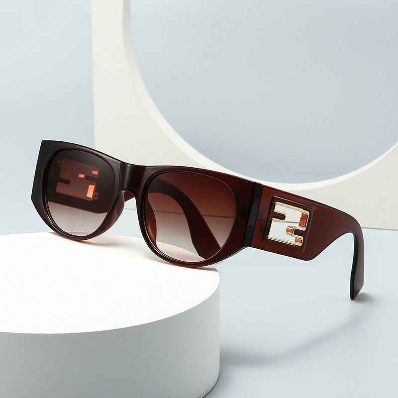 New cross-border foreign trade modern retro large frame metal accessory sunglasses, INS style street style sunglasses 9217 details Picture