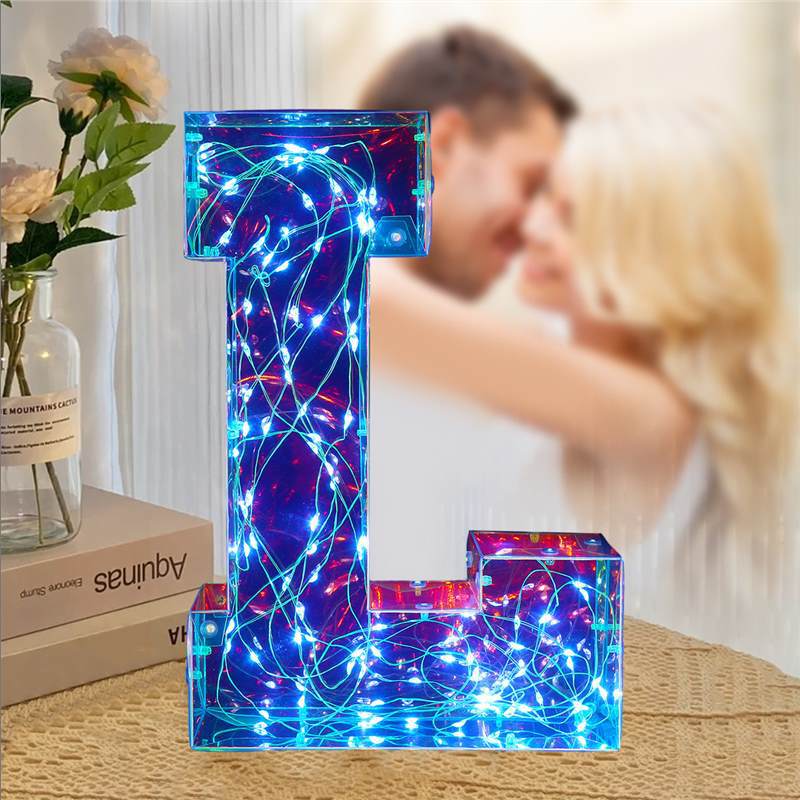 Cross-Border Magic Letter L Atmosphere Light Room Decorative Light Valentine's Day Graduation Season Gift Table Decoration Manufacturers Specification drawing