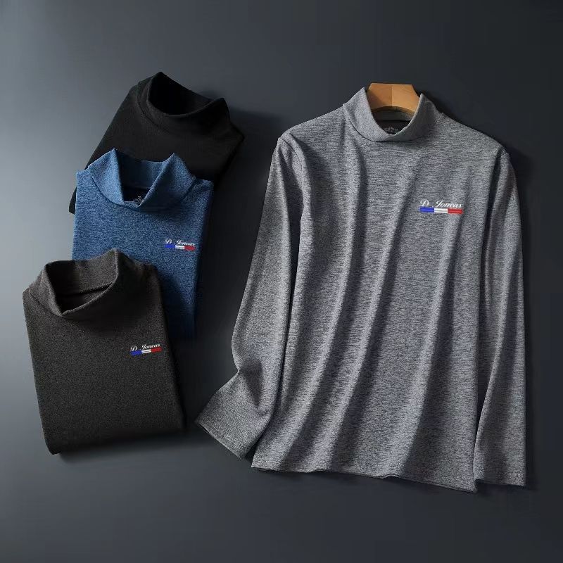 【 High-neck Top 】 Men's snowflake fleece double-sided fleece thermal top, cold-proof base layer, inner underwear, no pilling Specification image