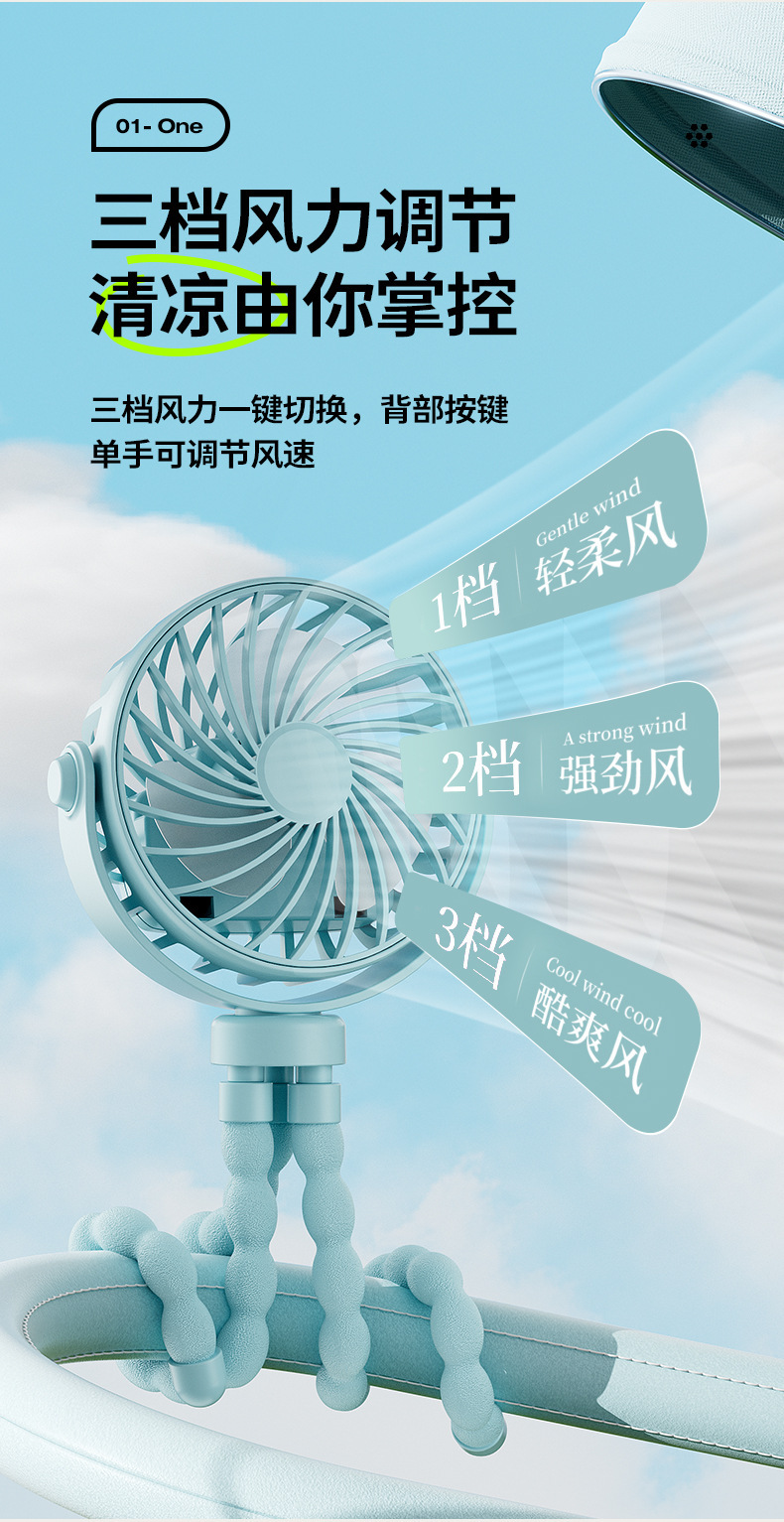 夹子风扇USB充电款跨境办公静音户外小风扇桌面风扇夹扇家用学生详情29