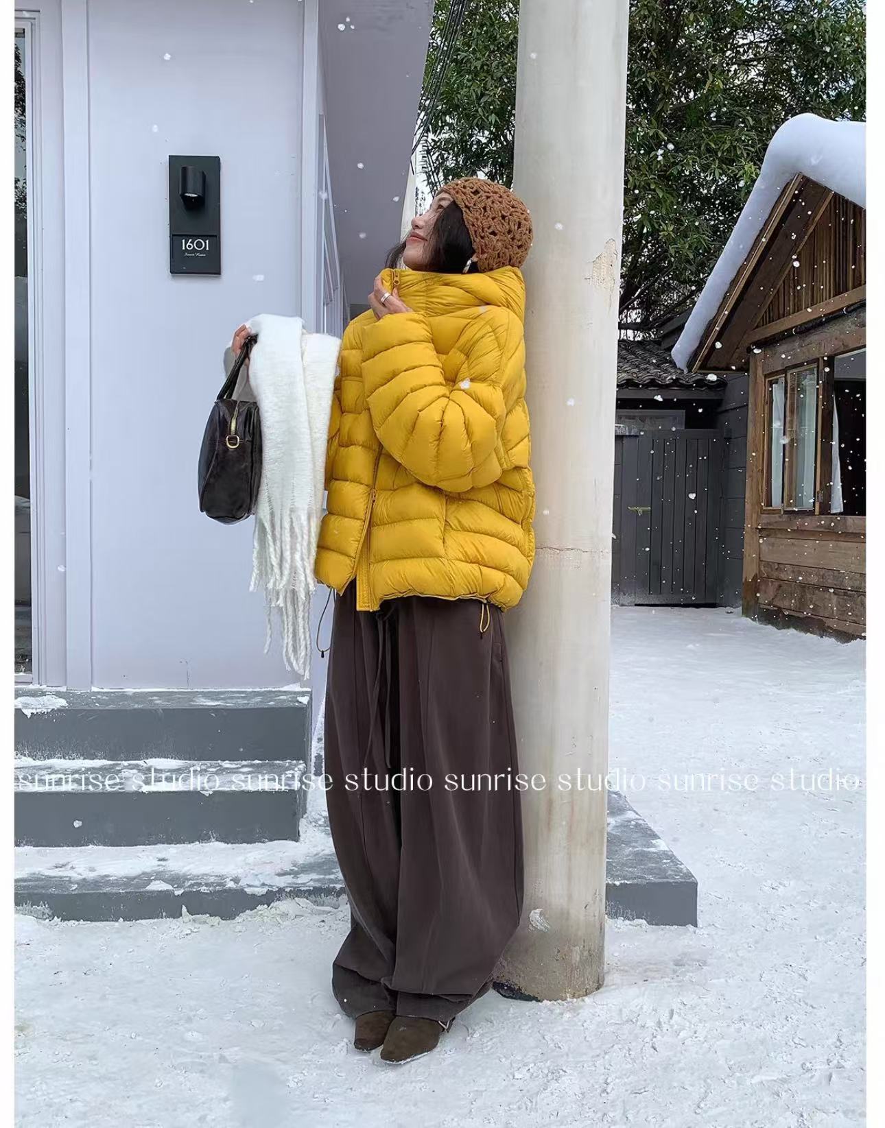 羽绒服女90白鸭绒排骨2025冬新款超好看轻薄连帽保暖短款外套批发详情9