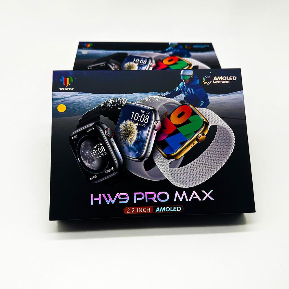 New large-screen smartwatch HW9PR MAX with three straps, compass in stock, heart rate, step count, cross-border export