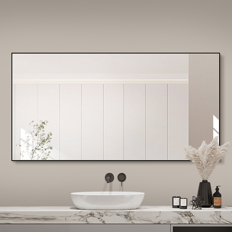铝合金浴室镜贴墙卫生间镜子简约现代壁挂镜洗漱台卫浴镜厂家直供