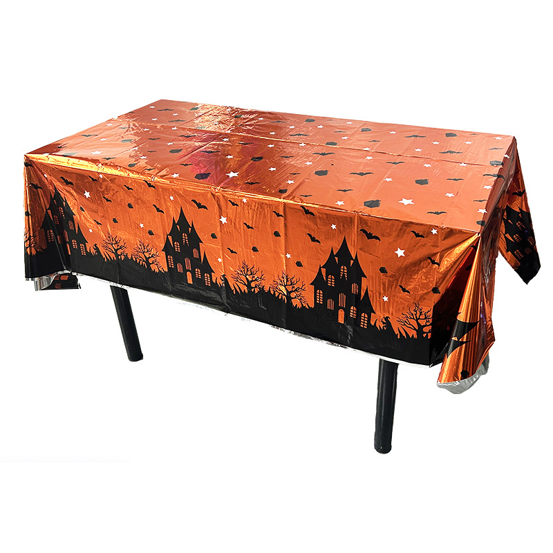 Cross-border Halloween party decoration tablecloth, terrifying party supplies, bat pumpkin disposable oil-resistant tablecloth Application Scenario