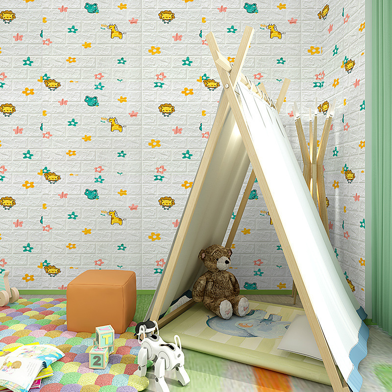 Wallpaper Self-Adhesive 3D Three-Dimensional Wall Paste Waterproof Moisture-Proof Wallpaper Warm Children's Room Foam Background Wall Decoration Stickers Specification drawing