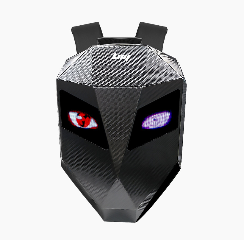 Loy Iron Man Motorcycle Led Backpack Light Up Eye Screen Waterproof Motorcycle Riding Helmet Toned Backpack details Picture
