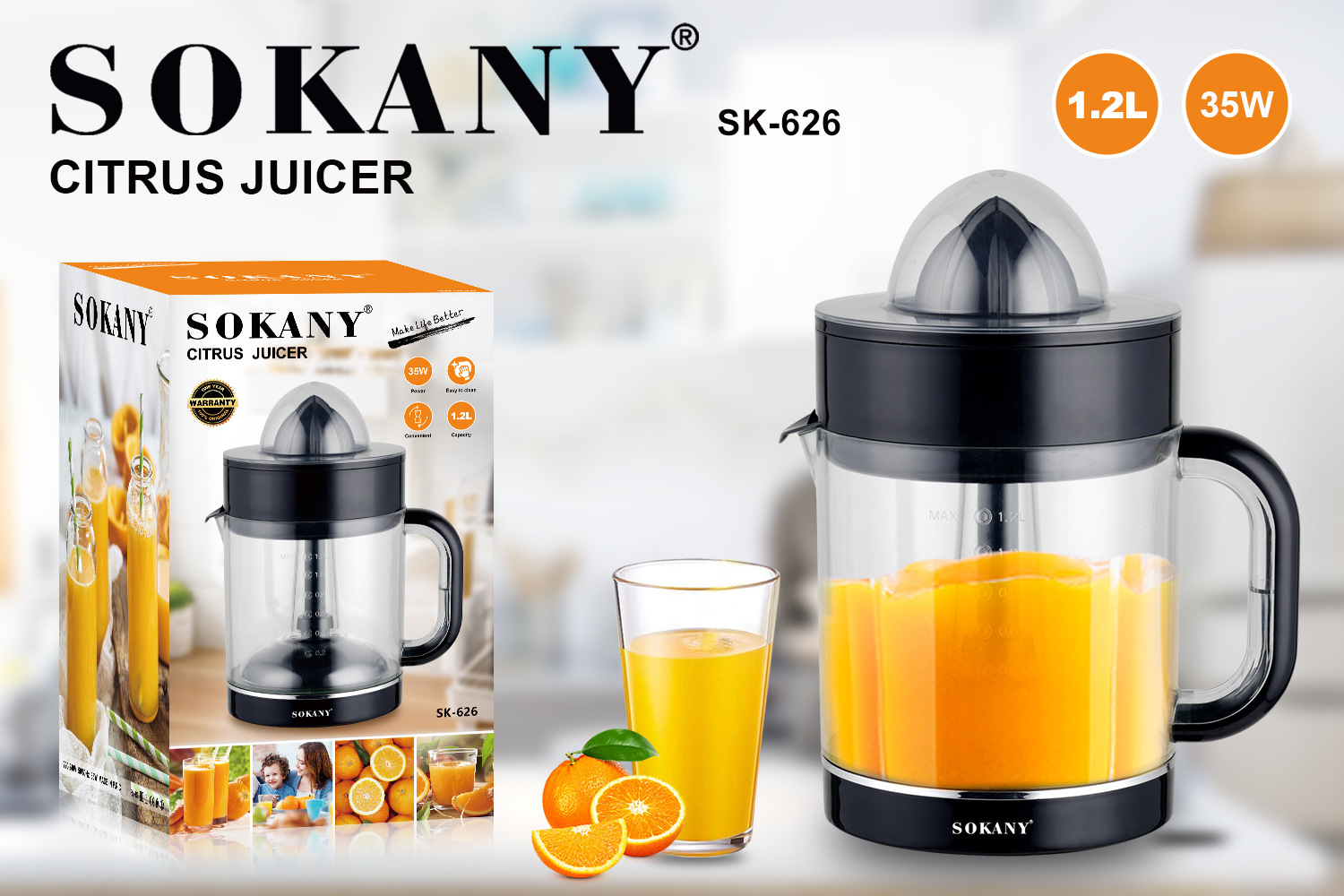 sokany626 Orange juice juicer, manual juicer, multi-functional lemon juicer for juicing Item Picture