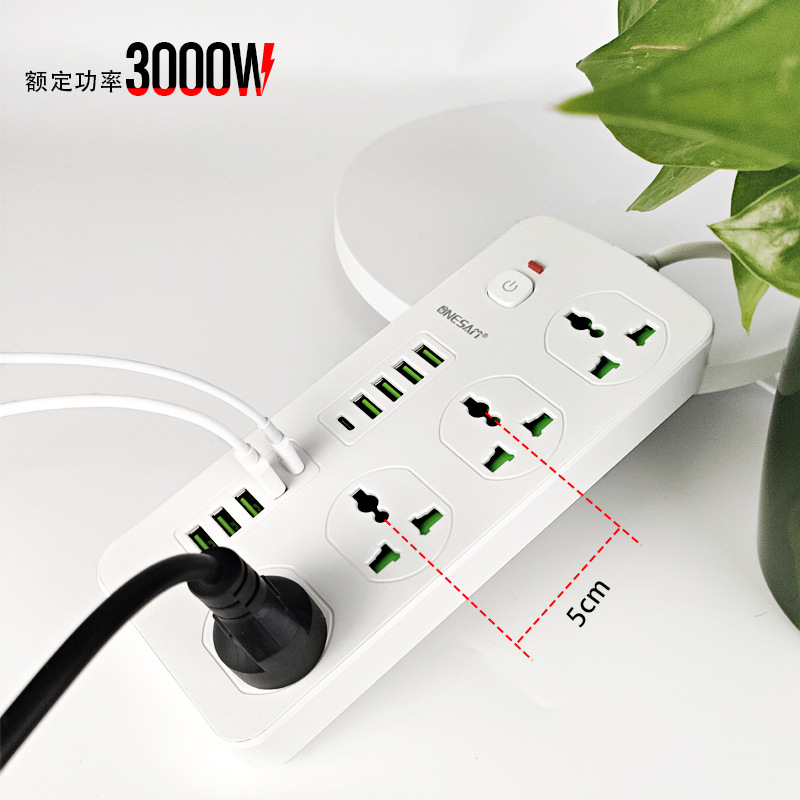 Cross-border explosive US regulation European regulation UK regulation wall socket multi-hole multi-function with USB socket universal hole strip plug Specification drawing