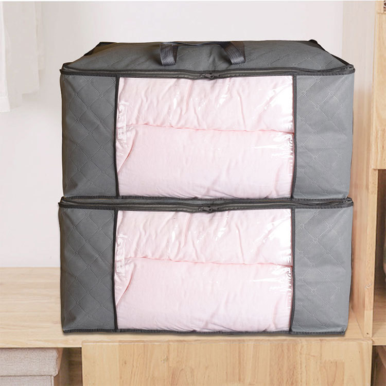 Amazon quilt storage bag Clothing dustproof cloth storage bag PVC wardrobe clothing dustproof organizer bag