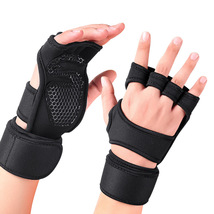 运动举重半指露背护手掌硅胶防滑耐磨手掌护具加压防护训练手套