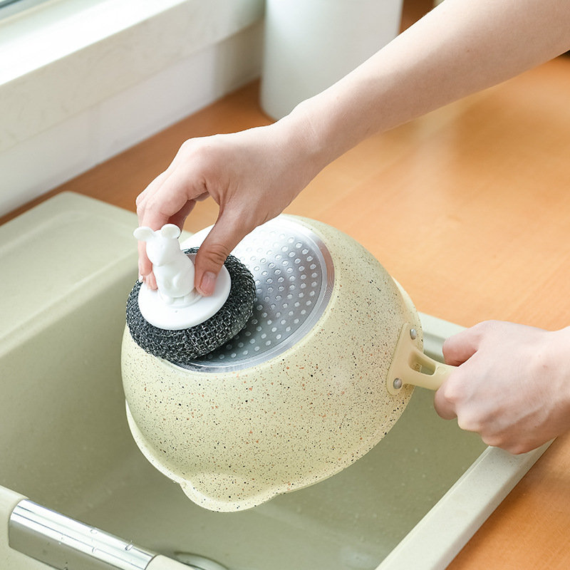 Cleaning brush for the stove, grease removal cleaning ball, PP filament brush for cookware Specification image