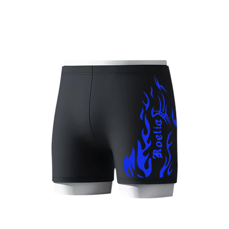 Factory Direct Sales Nylon Flame Swimming Trunks Male Student Swimming Goggles Flat Angle Quick Drying Training Adult Professional Set Swimming Item Picture