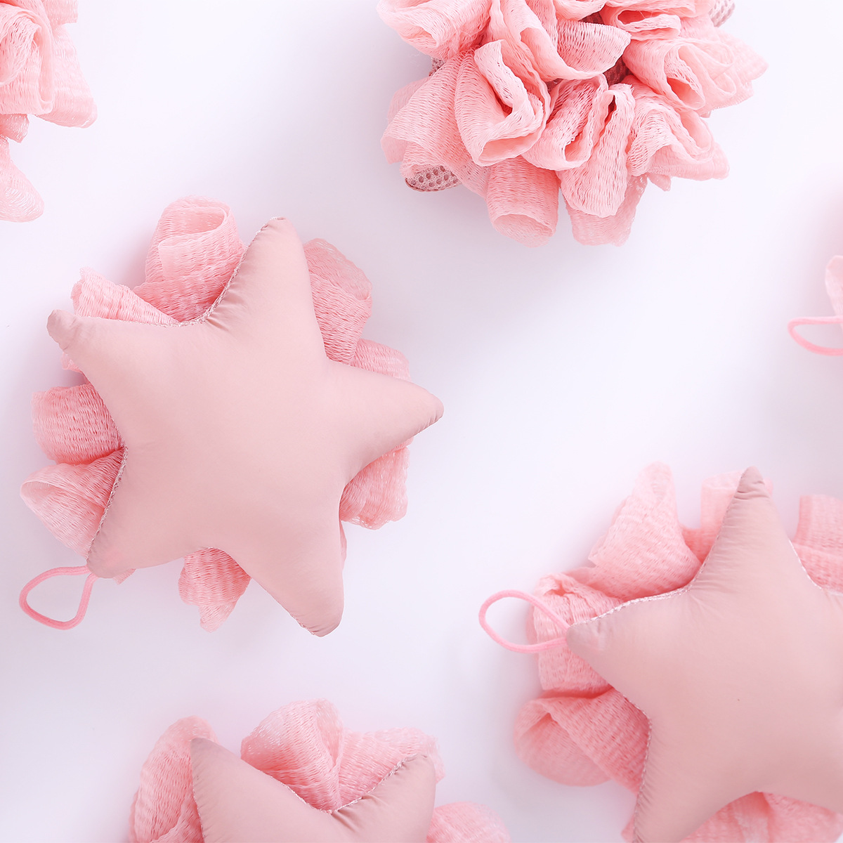 Star Bath Ball Kids Bath Flower Instagram Cute Foaming Soft Non-Loose Skin 2-In-1 Bath Bath Towel Bath Ball Application Scenario