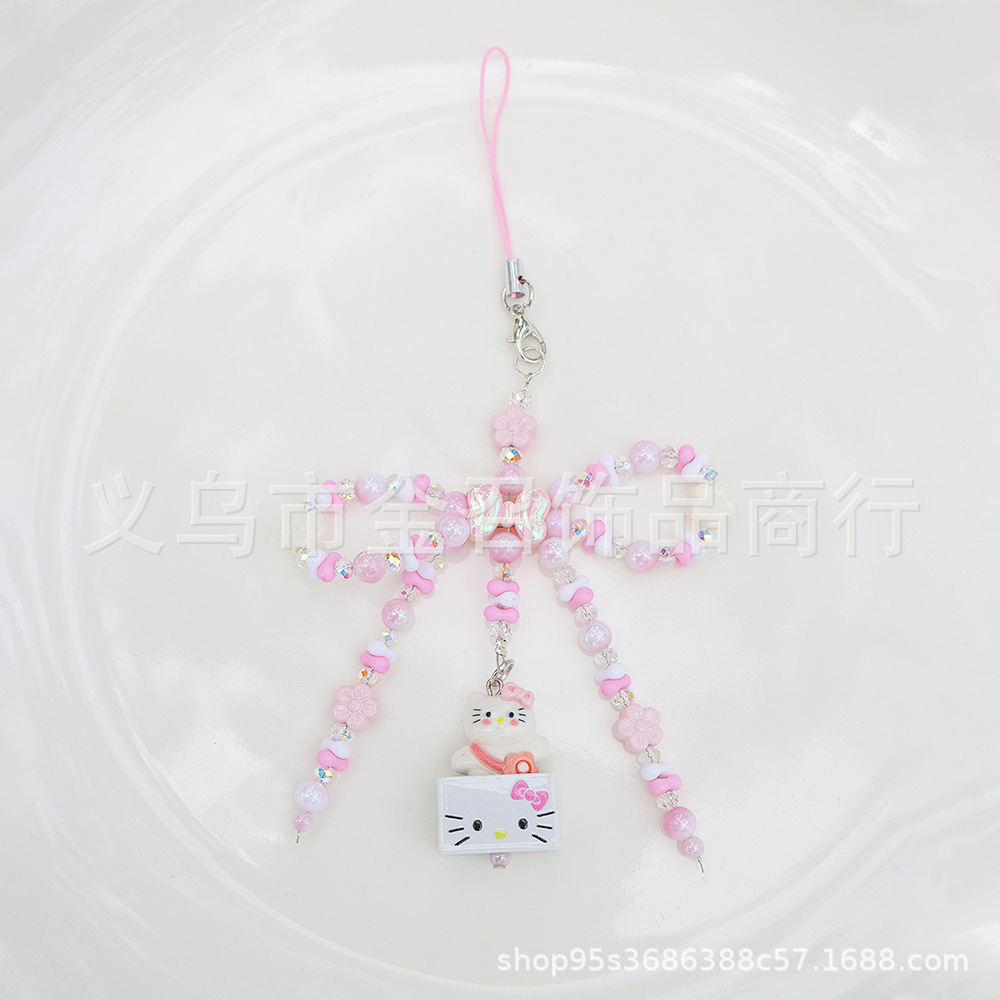 A new cute cartoon doll from South Korea, a bow phone chain, a sweet keychain pendant, and a food toy keychain pendant Specification image