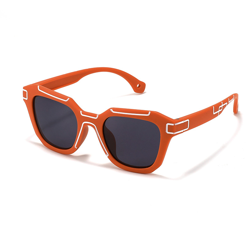 2024 New children's sunglasses, personalized square-framed fashionable sunglasses, children's UV protection glasses XT6128 details Picture
