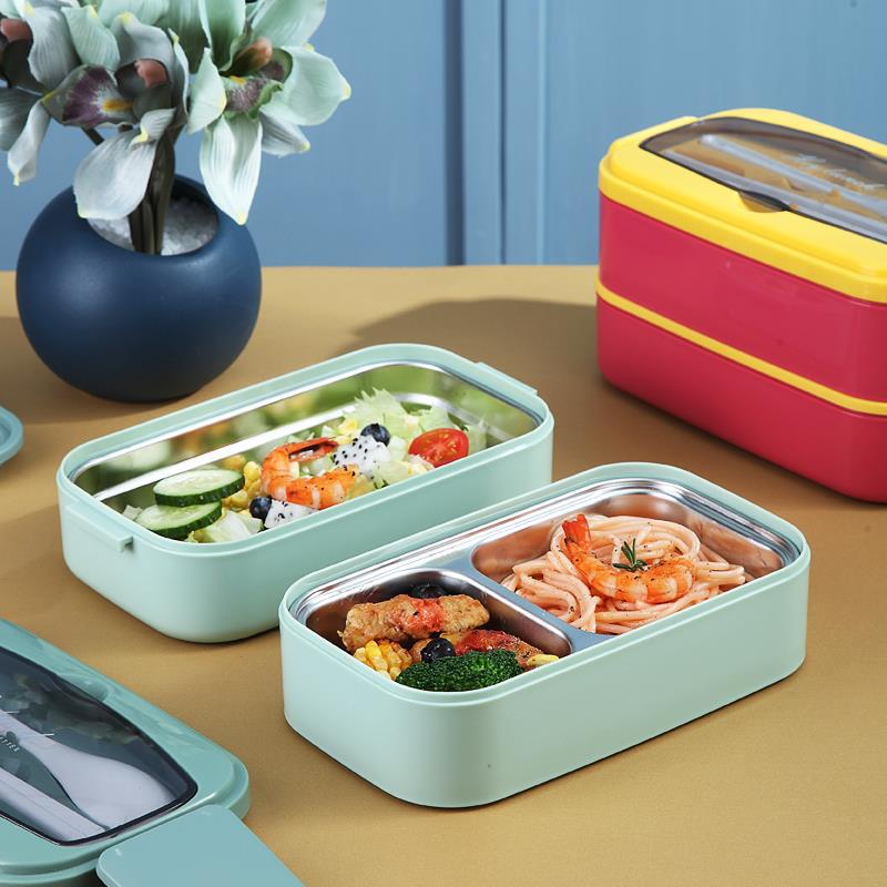 Influencers lunchbox lindo estilo japonés ins trabajador de oficina doble capa estudiante puede microondas especial 304 acero inoxidable separado ben min Specification image