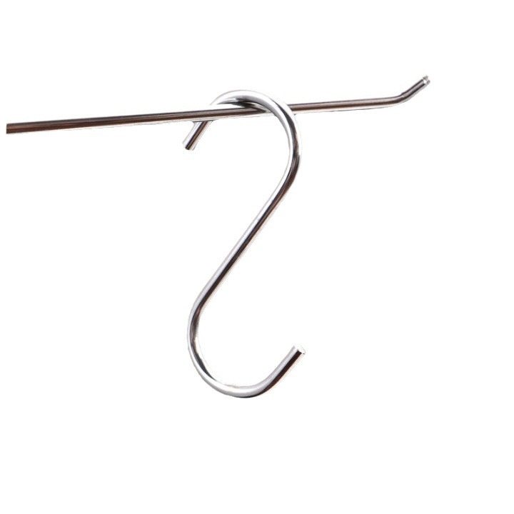 S-shaped hooks, metal hooks for clothing packaging, supermarket hardware, iron hanging hooks, plastic-coated and electroplated S-shaped iron hooks wholesale Item Picture