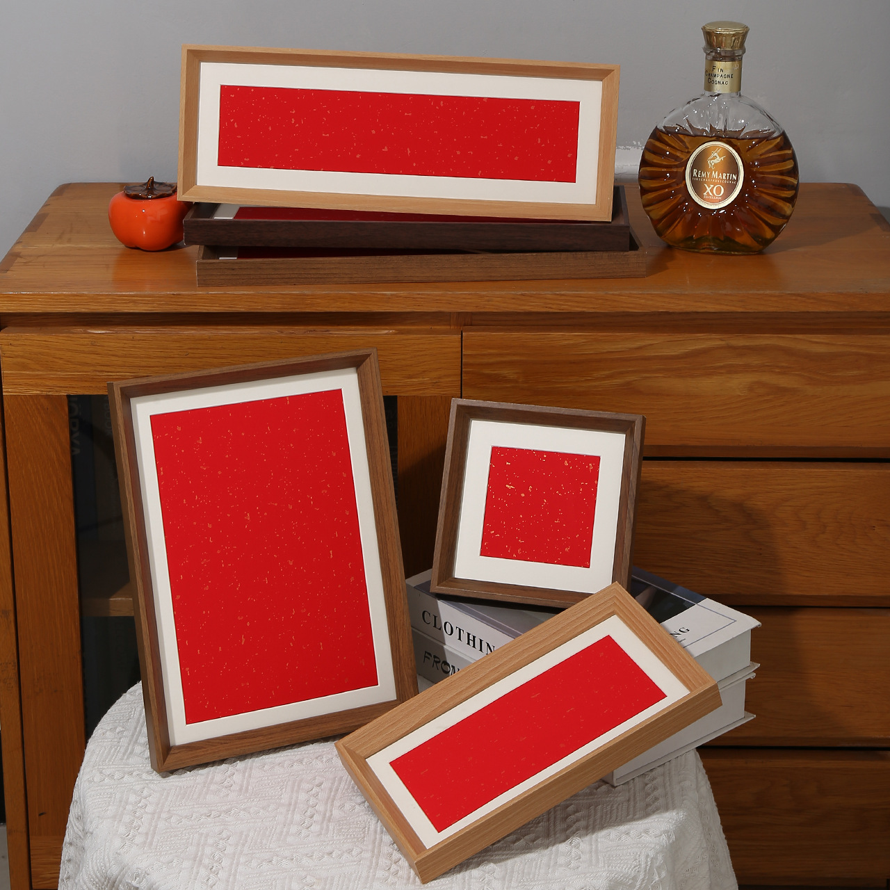 书法空白相框新中式长条装裱自装字国画毛笔字框拼图挂墙相框批发