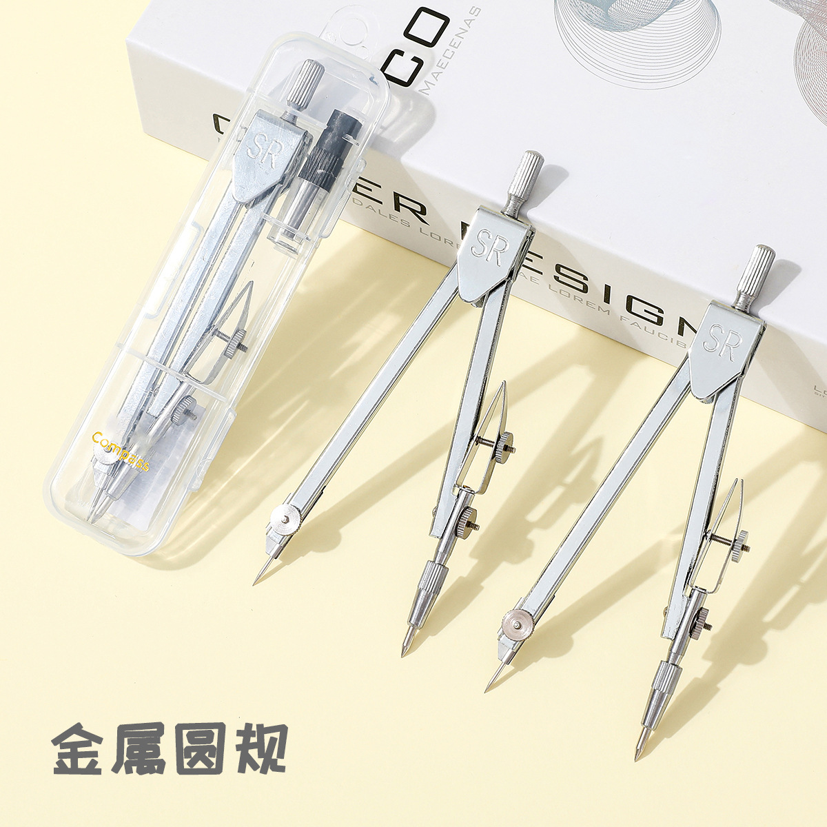 Student teaching metal simple 4001 all-steel compass professional standard engineering drawing and painting tool learning supplies details Picture