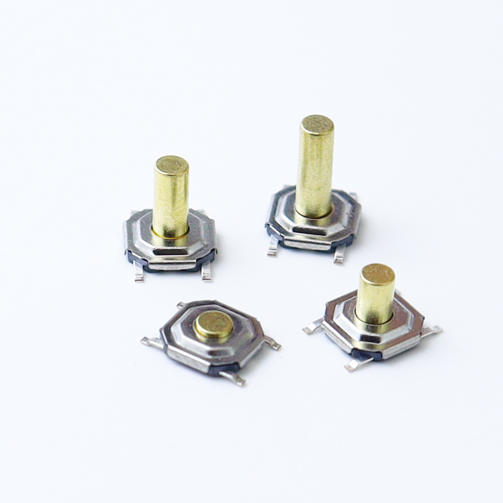 Manufacturer 5.2*5.2 touch switch 4*4*1.5-8 four-pin patch waterproof metal copper head key switch tape details Picture