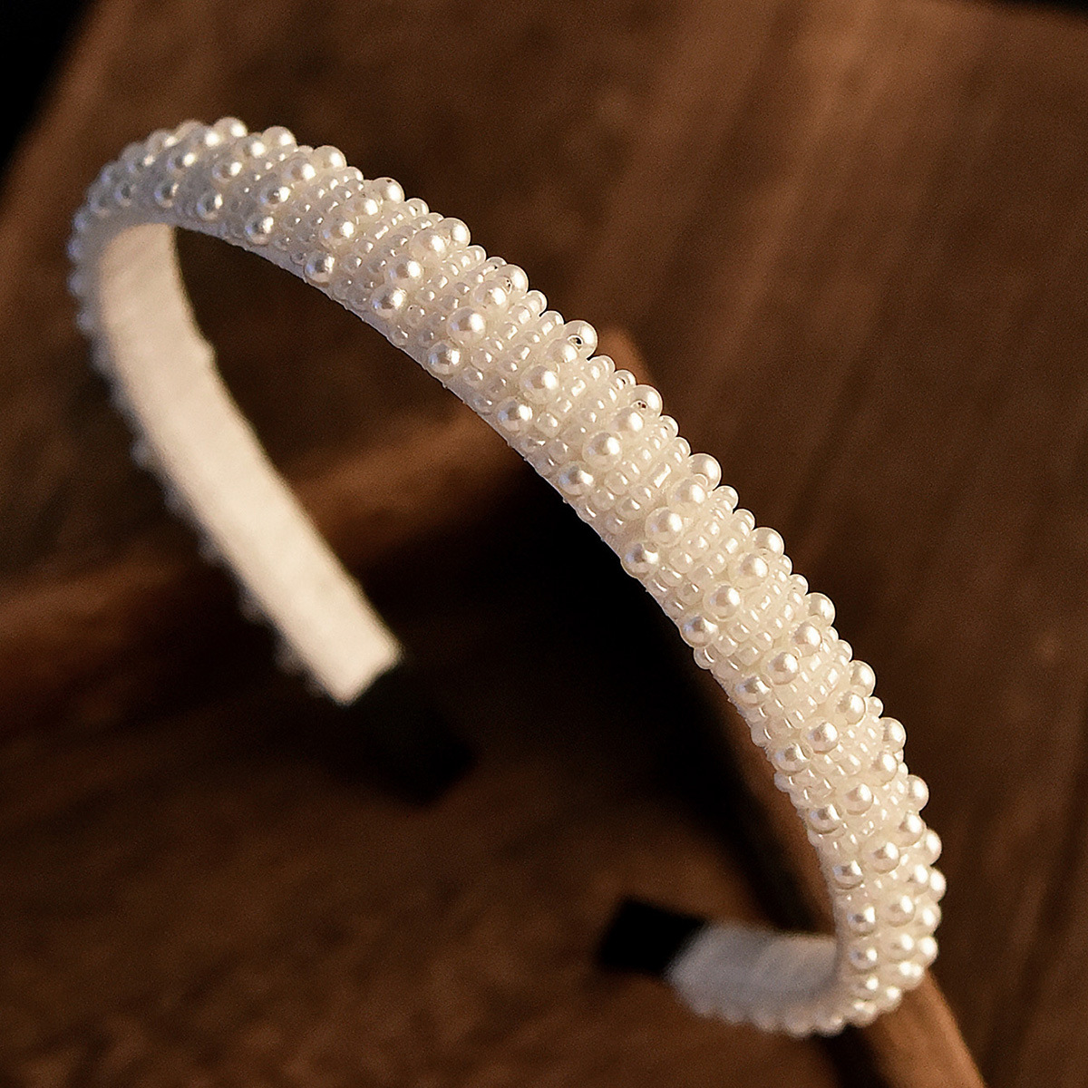 Mai Lang Fashion Bride Artificial pearl beaded headband Headwear, Japanese and Korean wedding wedding gauze dress, hair accessories Specification image