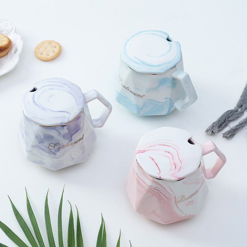 Marble Ceramic Cup High Appearance Level Mug Coffee Mug Gift Box Business Companion Gift Cup Can Print Logo Specification drawing