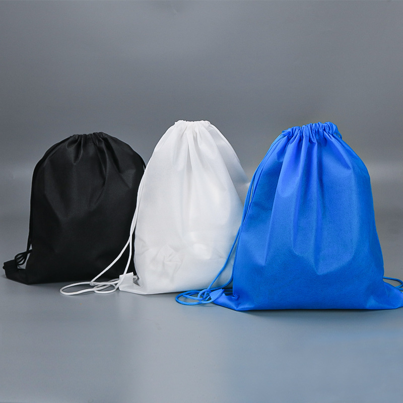 Non-woven fabric backpack bags, double-shoulder drawstring drawstring bags, sewn student basketball toys, building blocks, dust-proof storage bags in stock details Picture