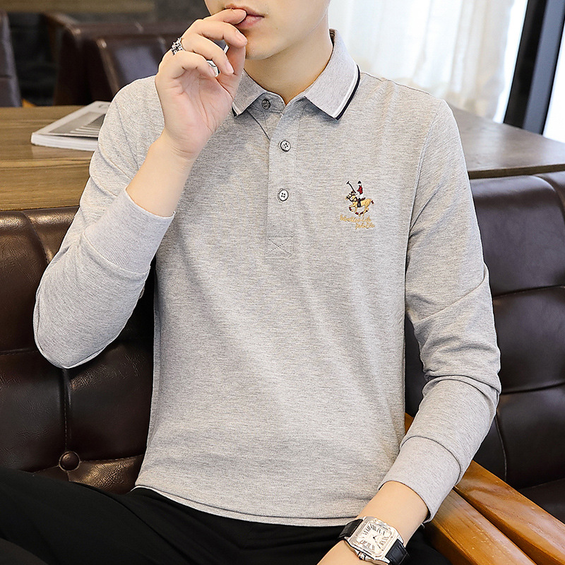 Algodón daddy manga larga camiseta hombre otoño suelto casual legging mediana edad solapa POLO otoño Specification image