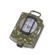 美式军事风合金夜光指南针迷彩合金罗盘仪多功能折叠指南针批发