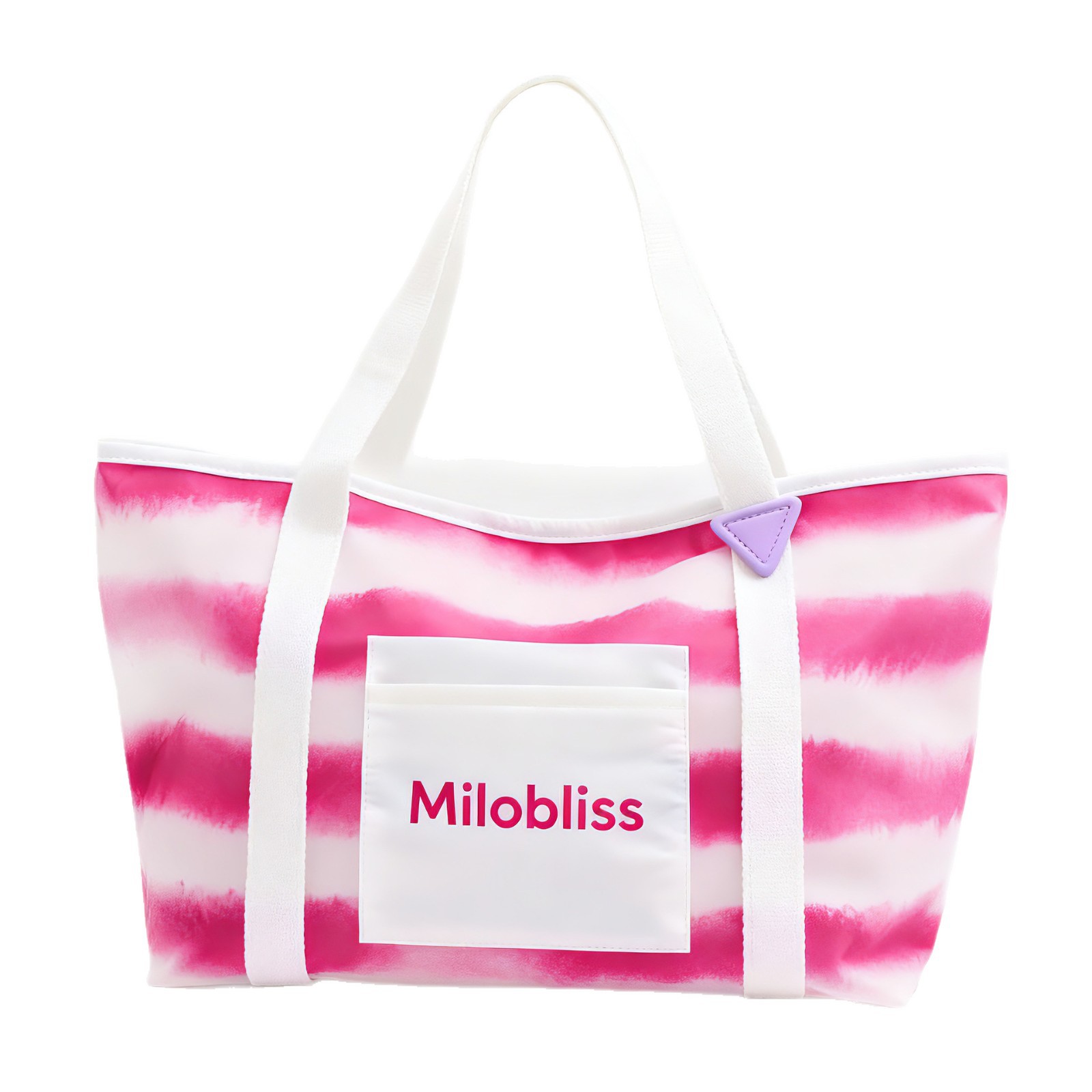 Customized Korean-style gradient striped Tote beach bag, seaside vacation hand-held swimming storage bag, surfing storage bag Item Picture