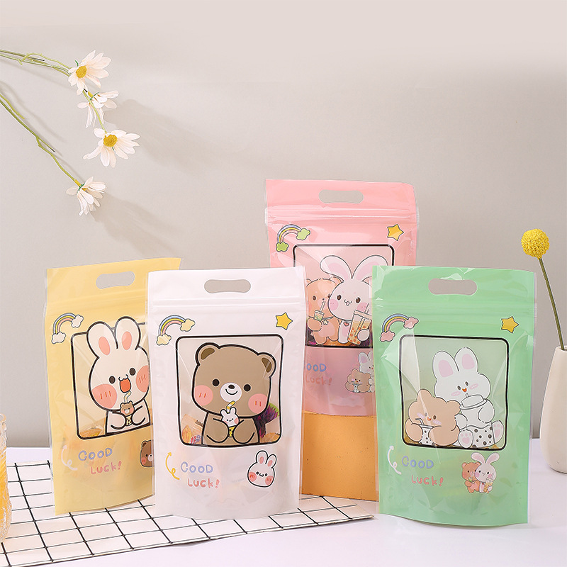 In-stock Little White Rabbit milk candies, snacks, self-sealing stand-up bags, cookies, nuts, packaging, sealed plastic bags, wholesale, cross-border