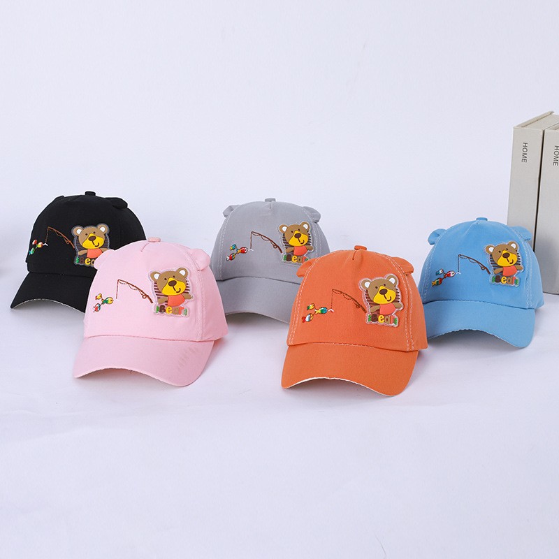 Children's Cap Children's Baseball Cap Children's Cap Spring And Autumn Book New Cap Letter Embroidery Label Cap Baseball Cat Fishing Cartoon Sun Protection Children's Cap