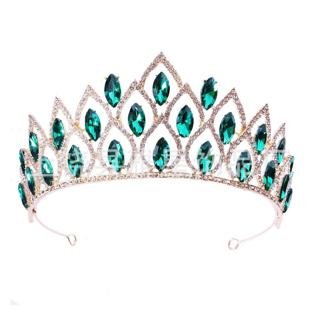 Crystal super glittering wedding dress, hair accessory, stage host, welcome, Baroque queen, bride, wedding headwear, crown Item Picture