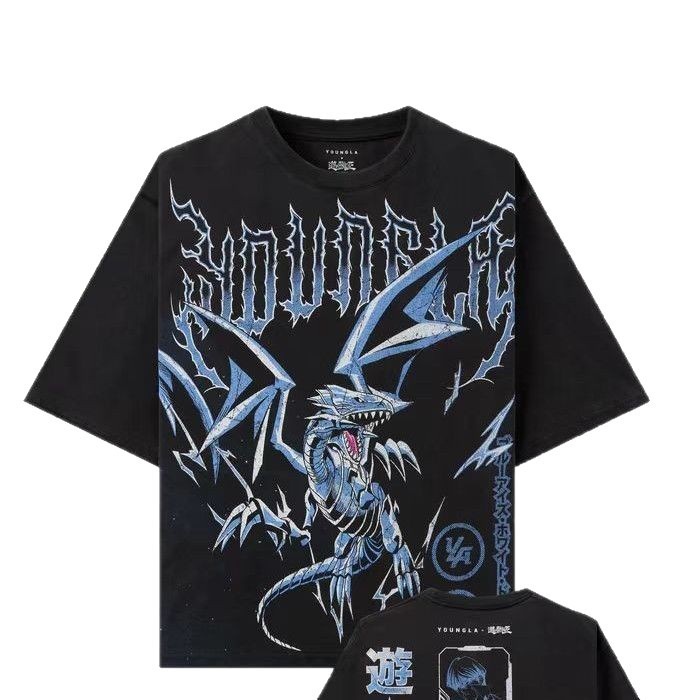 YOUNGLA men's oversized digital direct Print Summer Fitness and sportswear Casual T-shirt Item Picture