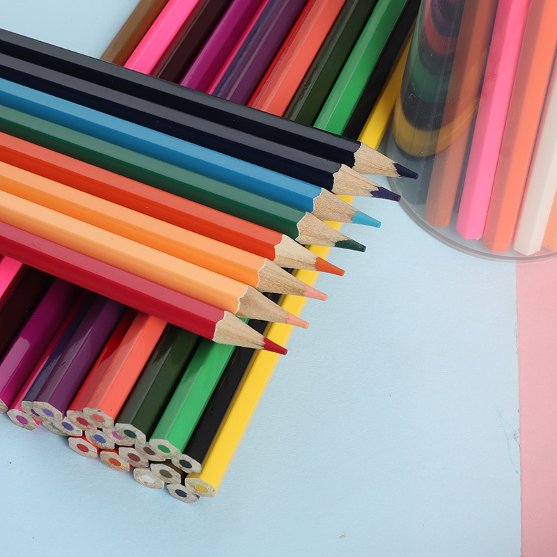 六角杆彩色铅笔 木质色铅笔 7英寸油漆杆 美术绘画彩笔 涂鸦彩铅详情图2