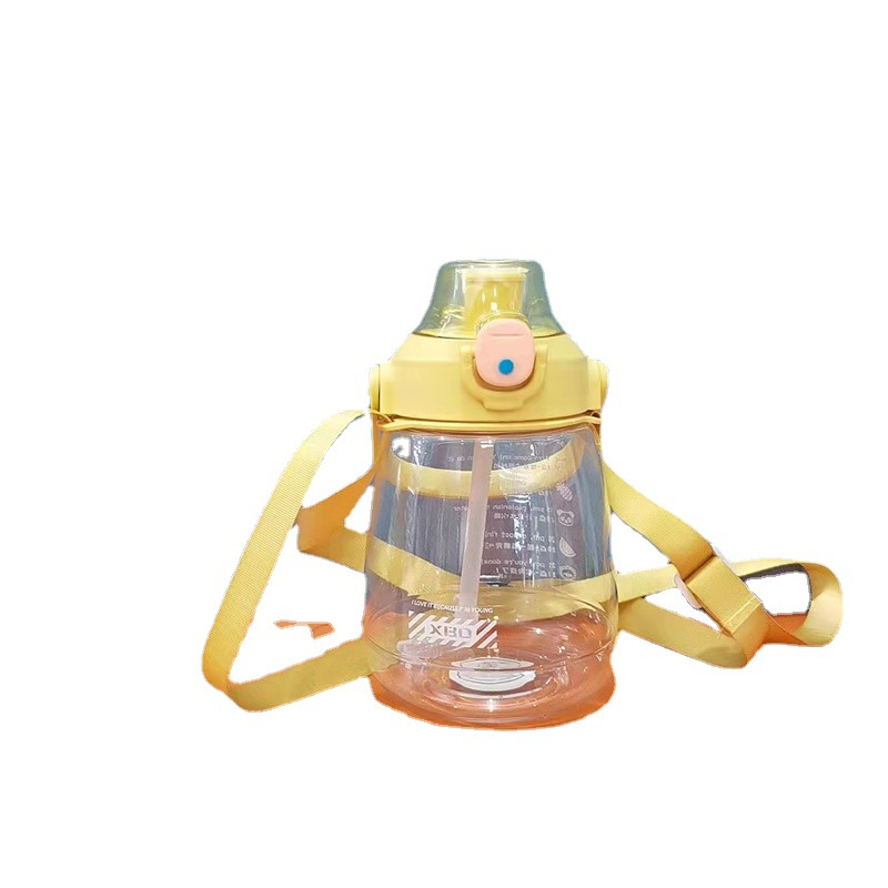 Yinqian 1210ML ton-ton bucket large-capacity plastic water cup, bouncing lid space cup, portable anti-drop sports straw cup for male and female students Item Picture