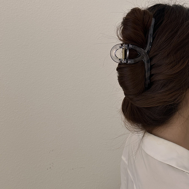 14CM~ Extra-large, high-end transparent jelly shark hairpin, a new popular style for the back of the head. It can hold a lot of hair Application Scenario