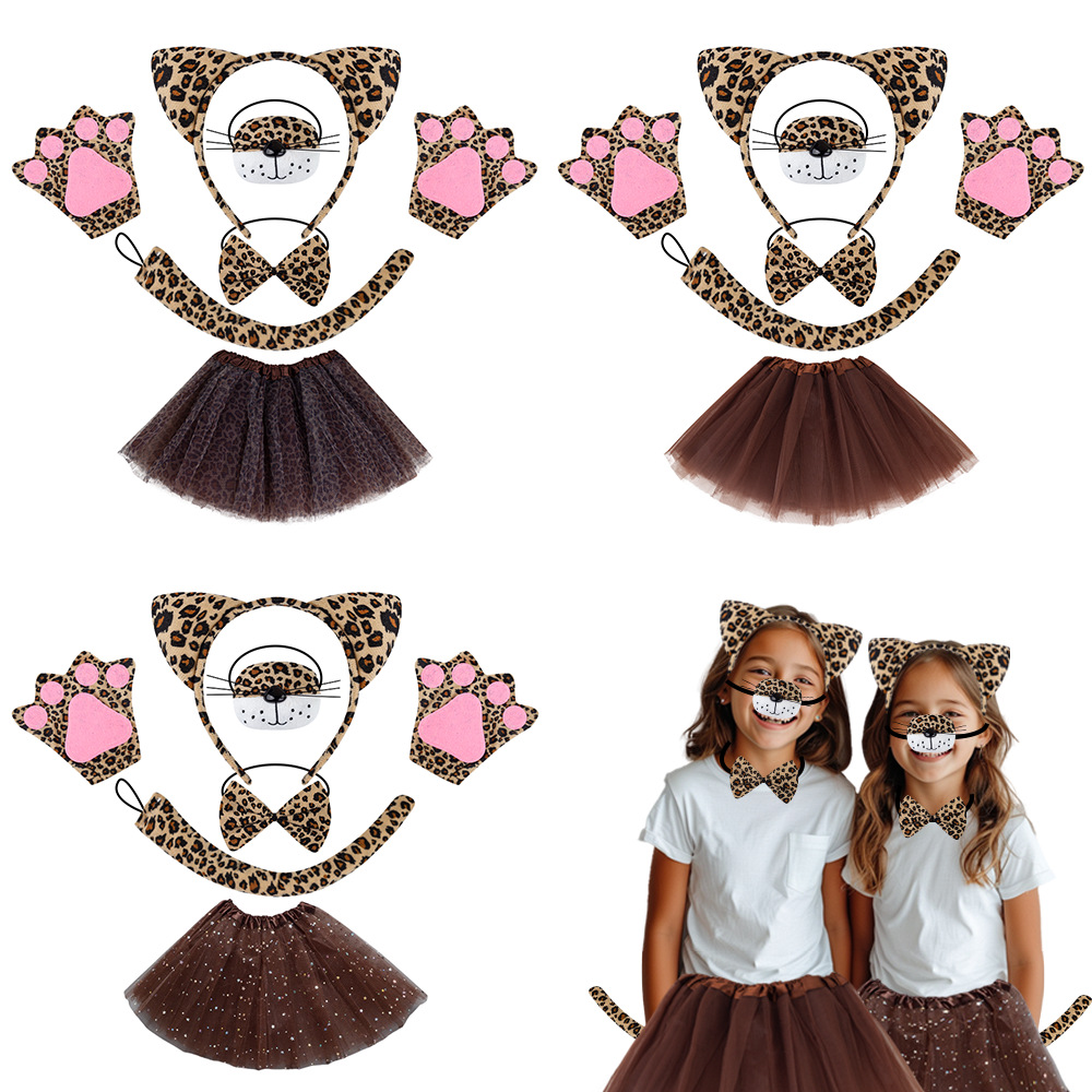 Children perform headwear, small leopard animal headbands, while adults act as party props, headbands and cute headbands