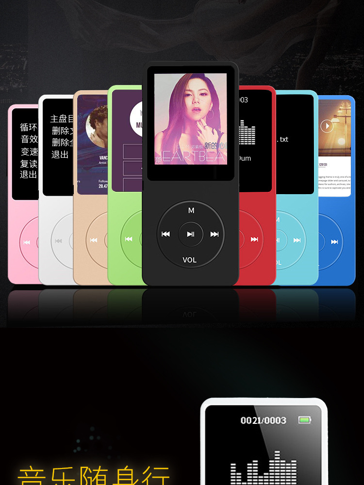 Cross-border card-inserting Bluetooth mp3 player, student music listening wonder, mp4 English learning music player wholesale pic 1