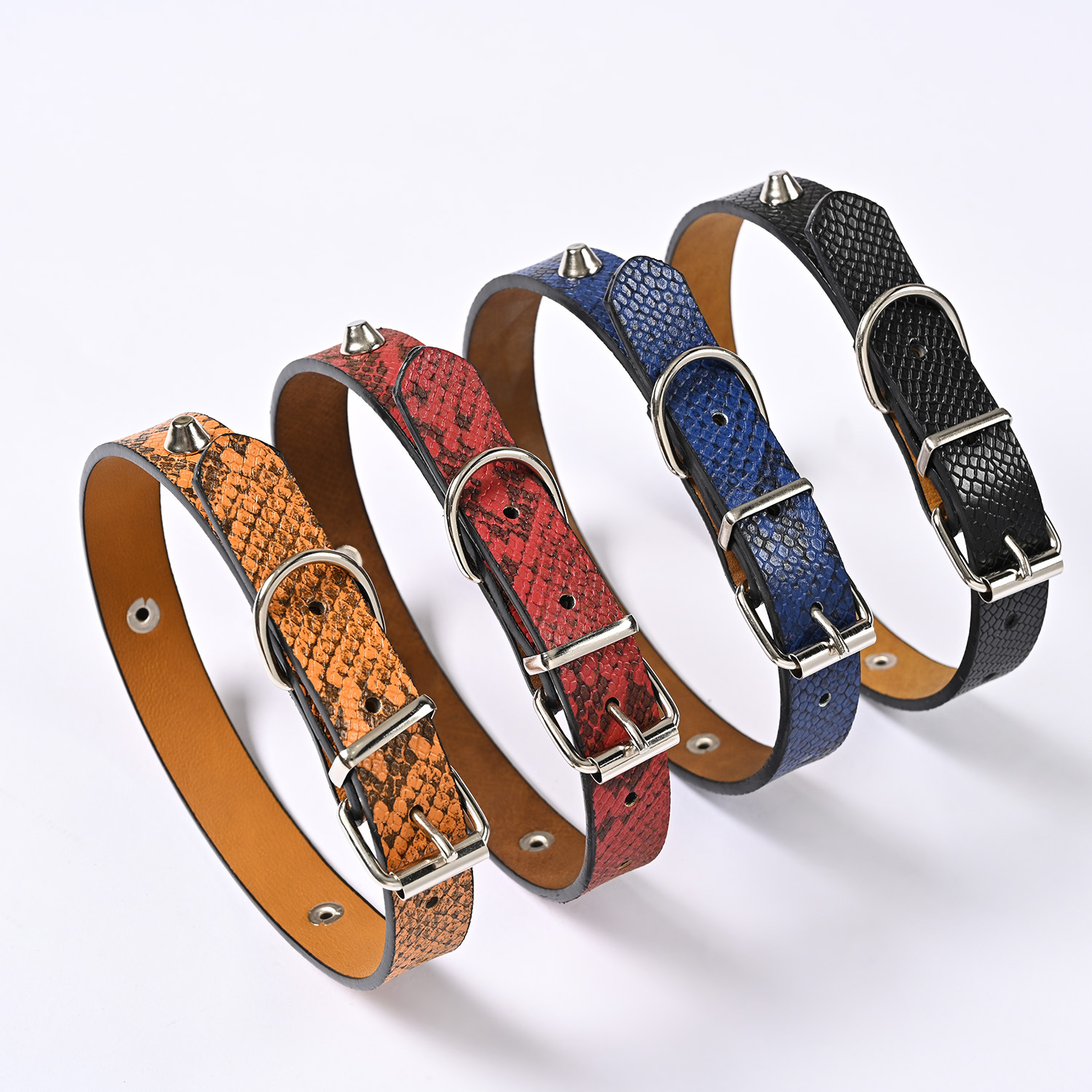 PU pet collar, leather flat, pet dog collar, alloy belt buckle, pet collar, dog neck cover manufacturer wholesale Specification image