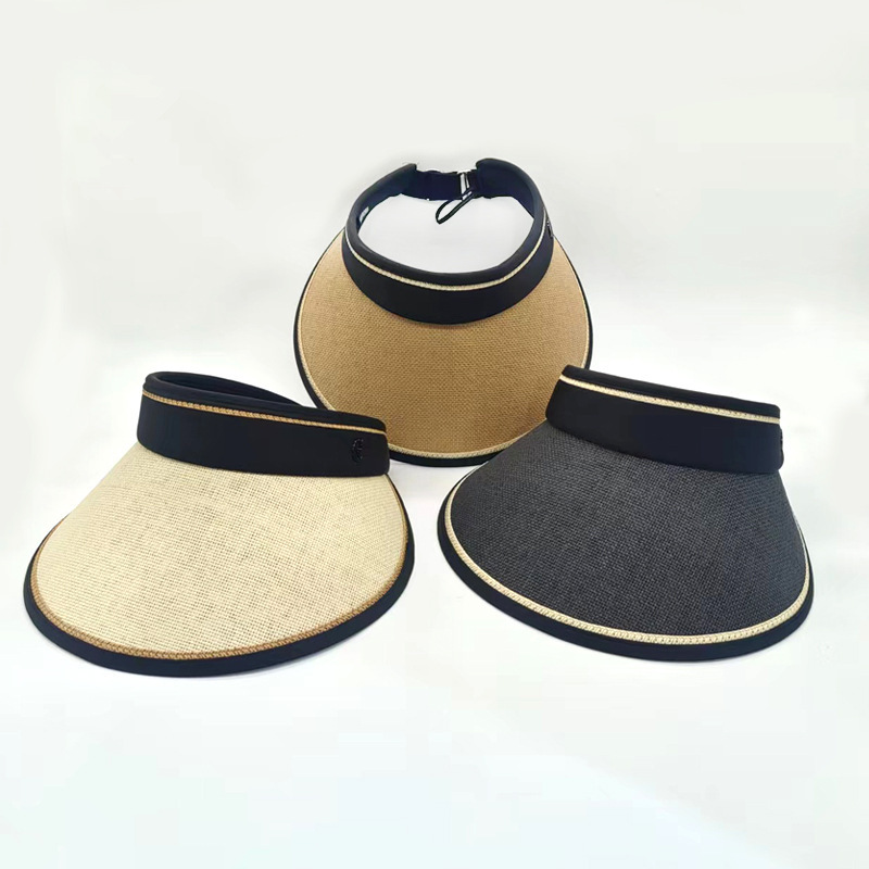 2023 Summer New Sunshade Sunscreen Vinyl Double Adjustable Will Carry Large Eaves Empty Straw Hat Manufacturers details Picture