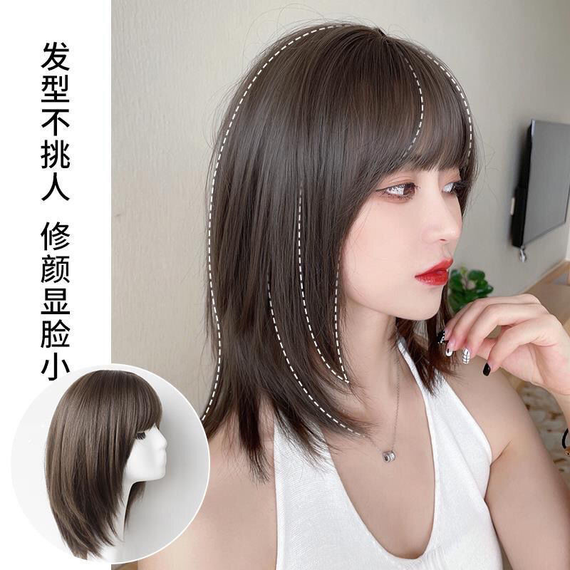 Wig short hair female summer net red long hair Bob full head set hair natural simulation wig set Application Scenario