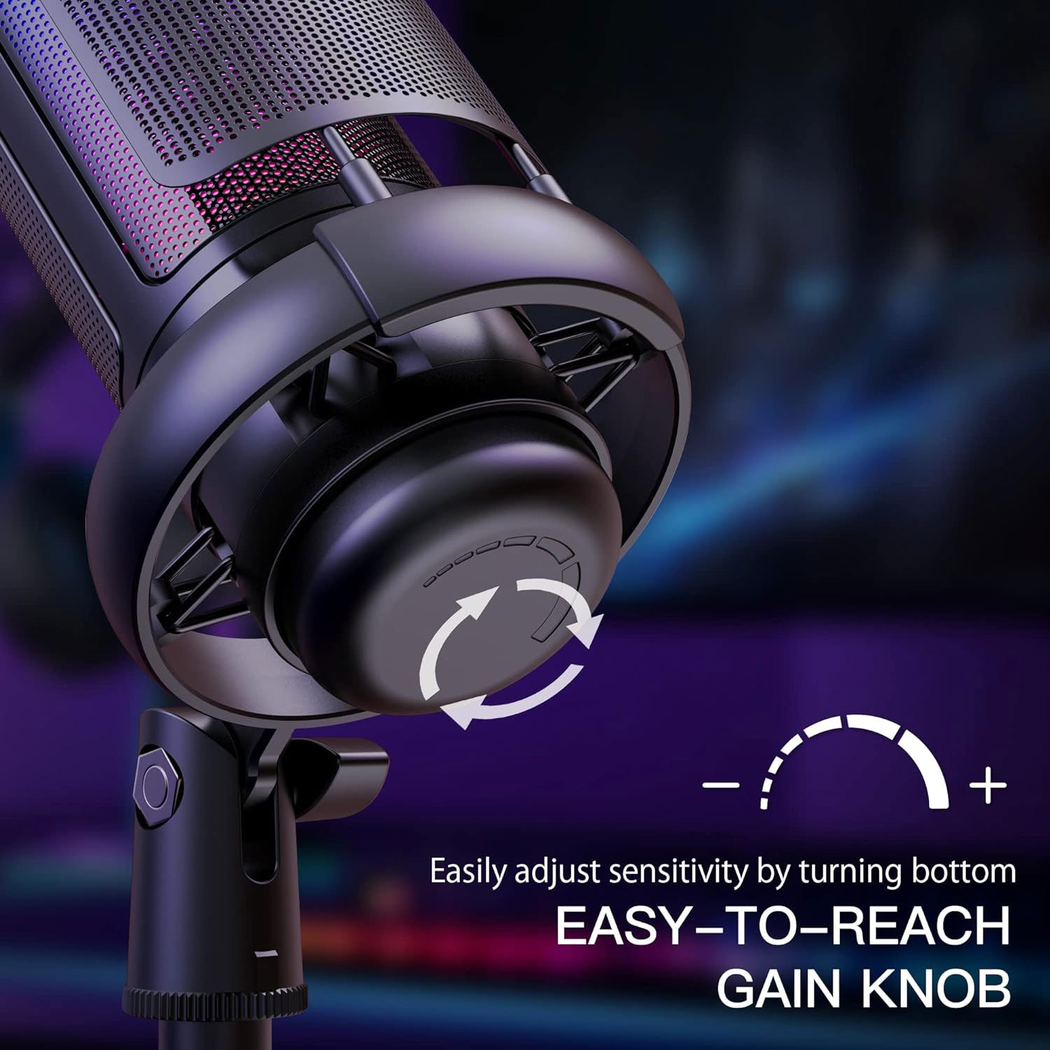 Cross-border RGB condenser wired microphone ME6S game competition singing live recording sound card microphone pic 7