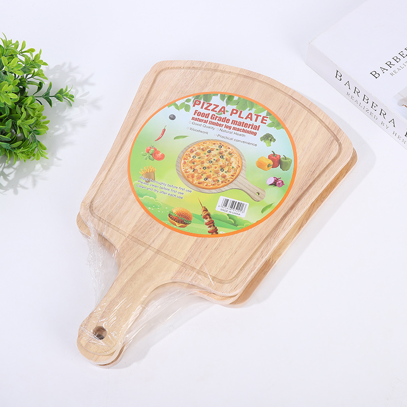 家用实木牛排托盘家用厨房竹制披萨板楠竹披萨铲家用面包板芝士板